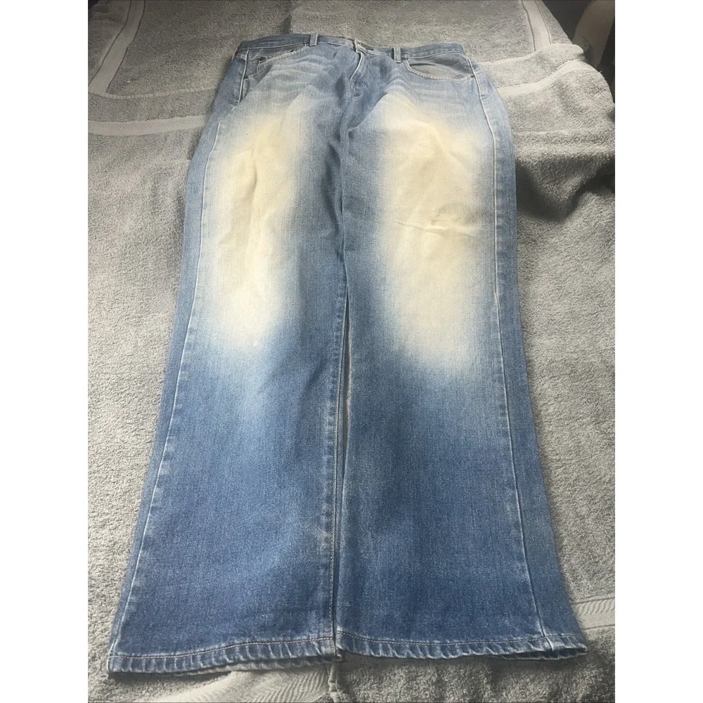Polo Ralph Lauren Jeans Y2K Men 36X32 Wide Leg Baggy Stratford Wash Distressed